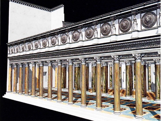 Fórum de Augusto. Reconstrução em 3D dos pórticos